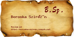 Boroska Szirén névjegykártya